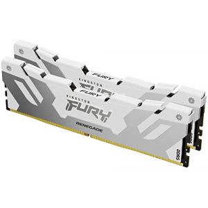 Kingston FURY Renegade - DDR5 - kit - 32 Go: 2 x 16 Go - DIMM 288 broches - 6400 MHz / PC5-51200 - CL32 - 1.4 V - mémoire sans tampon - on-die ECC - blanc/argent