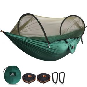 Naturefun Hamac De Camping Ultra-Leger Hamac En Filet Anti-Moustiques Capacite De Charge De 300 Kg, Nylon De Parachute Respirant A