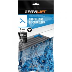 Croisillons de carreleur en T - croisillons en T de carreleur 3 mm - Sachet de 500 croisi