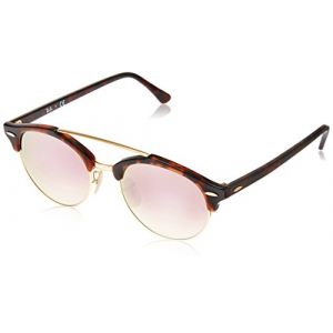 Image de Ray-Ban Lunettes De Soleil Clubround Double Bridge En Havane, Verres Rose - Rb4346