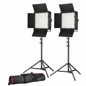 Bresser Set de photo/vid&eacute;o 2x LS-600 38W/5.600LUX + 2x Pied d'&eacute;clairage