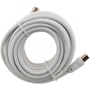 Zenitech Prolongateur TV 5m mâle/mâle ø9.5mm + 1 adaptateur F/F blanc