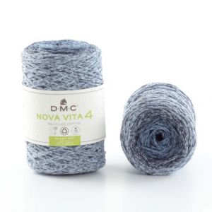 Dmc Fil coton recycl&eacute; Nova Vita 4 - Macram&eacute;, Crochet, Tricot - Bleu Chin&eacute; - 250 g