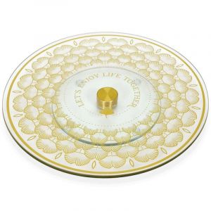 Plateau Tournant En Verre ginko 28cm Or Prix