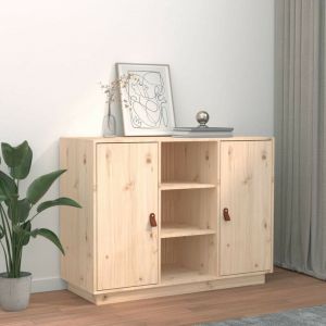 VidaXL Buffet avec deux portes de 100 cm en pin massif non traité
