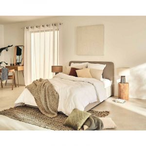 Lit coffre en Tissu 140x190 beige