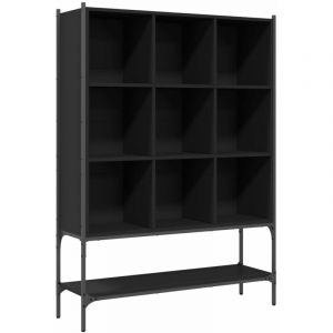 VidaXL Biblioth&egrave;que, Armoire &agrave; Livres avec &Eacute;tag&egrave;re, Meuble de Rangement Salon Bureau Chambre &agrave; Coucher Int&eacute;rieur, Noir Bois d'Ing&eacute;nierie