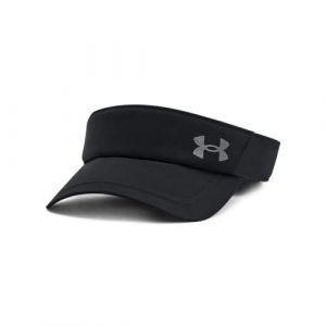 Under Armour M Iso-chill Launch Visor Visière de sport, casquette de golf ou de course à pied pour hommes avec détails réfléchissants, couleur noir/noir/réfléchissant