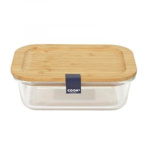 Lunch Box Verre & Bambou "Repas" 52cl Transparent Prix