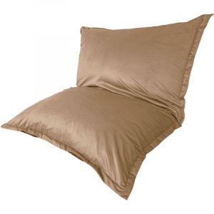 Pouf intérieur xxl Housse en velours beige 190x155cm