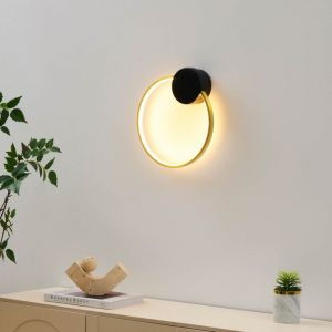 Kosilum Applique circulaire noire et laiton 30 cm - Alisa