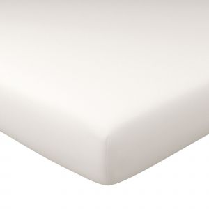 Drap-housse grand bonnet 180x200x32 blanc en coton