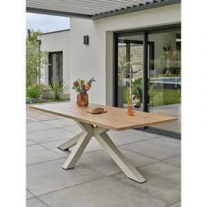 Remarquable Table de jardin 8 places - Grège