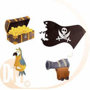 16 confettis de table Pirates