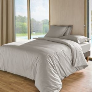 Essix Housse de couette Royal Line Percale de Coton Gris Perle 200 x 200 cm