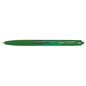 Pilot Boligraphe super grip g vert rétractable fixation en caoutchouc encre base d’huile (pack de 12 pcs.)