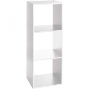 Atmosphera Tagère colonne 3 cases Mix Effet chêne Blanc