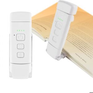 Qumox Lampe de Lecture 3 Modes de Couleur & 5 Niveaux de Luminosité Réglables 9 LEDs pour Livres au Lit Livre Protection Yeux