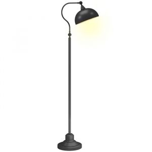 Homcom Lampadaire sur pied salon - rotatif à 180° - abat-jour réglable - interrupteur à pied - métal - 42 x 255 x 152 cm - noir