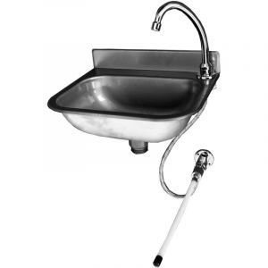 LAVE-MAINS ECO INOX AVEC DOSSERET H. 50 MM-L2G - Inox 380x310x190mm