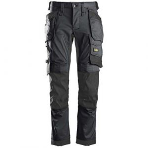 Snickers Pantalon de travail extensible AllroundWork, noir, taille 36, longueur 76 cm