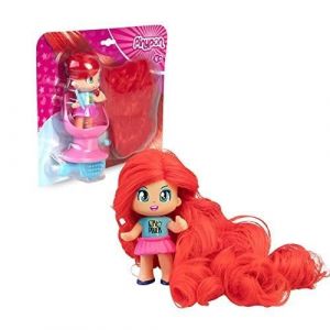 PINYPON, Figurine Cheveux Super Longs, Mod&egrave;le Cheveux Rouge, A coiffer et &agrave; Collectionner, 3 Accessoires et 1 Fauteuil de Coiffeur, Jouets pour Enfants &agrave; partir de 3 Ans, GIOCHI PREZIOSI, PNY323