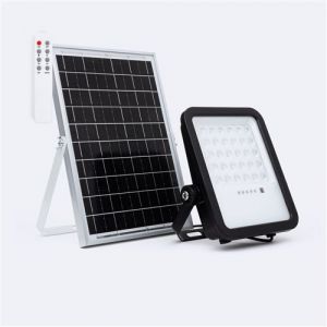 TechBrey Projecteur Solaire Ext&eacute;rieur LED Nurda 10W 1200 lm IP65 avec T&eacute;l&eacute;commande 4000K Blanc neutre