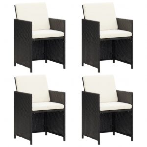 VidaXL Chaises de jardin 4 pcs R&eacute;sine tress&eacute;e Noir Noir