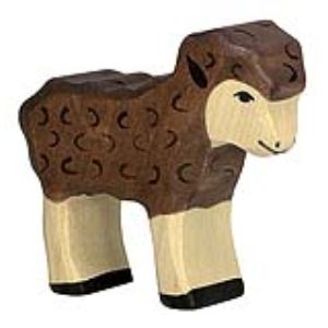 Image de Holztiger Figurine Agneau noir en bois