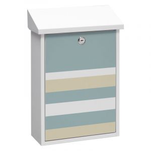 ARREGUI Premium E5601-STR Boîte aux Lettres Individuelle en Acier avec sérigraphie « Lines », Taille M (Courrier Format A4, Magazine), Boîte aux Lettres Murale, Anti-Pluie, Facile à Installer, Blanc