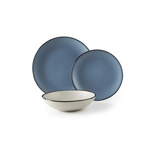 Excelsa Service assiettes, bleu, 18 pièces