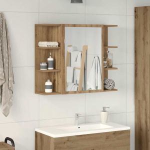 VidaXL Armoire à miroir de salle de bain chêne artisanal 80x20,5x64 cm