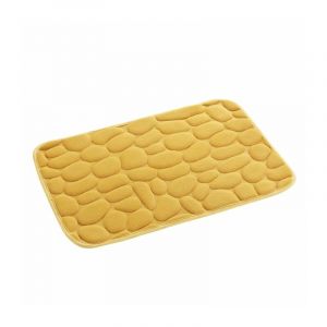 Douceur d'intérieur, Tapis de Bain (50 x 80 cm) Ricochet Ocre, Microfibre Unie Relief