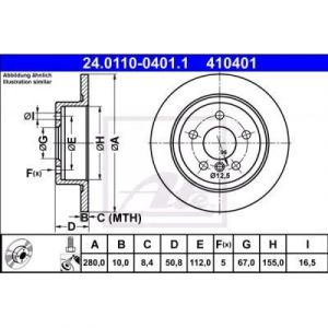 ATE Jeu de 2 disques de frein 24.0110-0401.1