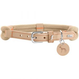 Hunter Collier pour Chien Malia, Couleur : Beige/Naturel, en Corde Souple et Cuir Robuste, l&eacute;ger, r&eacute;sistant, Look Moderne et &eacute;l&eacute;gant, Couleurs fra&icirc;ches, fabriqu&eacute; en Allemagne, Taille : 60