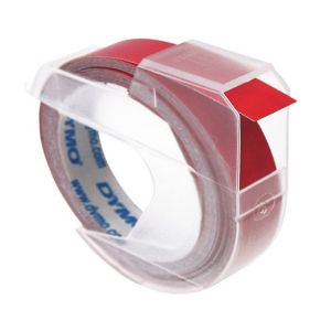 Dymo Ruban pour pinces à marquer - 9 mm x 3 m - blanc sur rouge