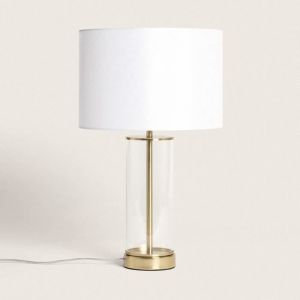 Lampe À Poser Métal Et Verre Malta Avec Interrupteur Tactile Laiton
