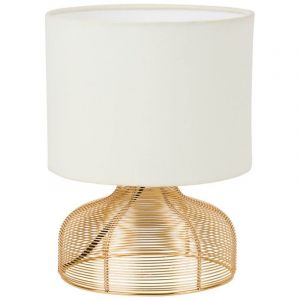 Decoratie Lampe en métal doré avec abat-jour blanc