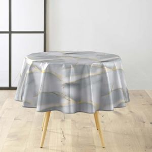 Douceur d'Int&eacute;rieur, Nappe Ronde (&Oslash; 160 cm) Marbrelle, PVC Textilia Paillettes
