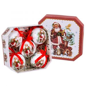 Cliccandoshop - Boules de Noël Multicouleur Papier Polyfoam Père Noël 7,5 x 7,5 x 7,5 cm (5 Unités)