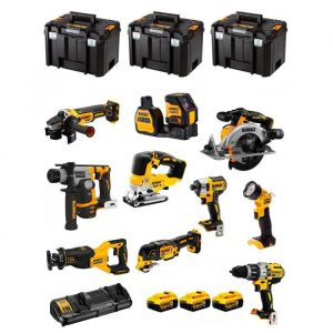 Kit doutils DeWALT DCK1012P4T - 10 outils - 4 batteries 5Ah - Sans fil - 18V