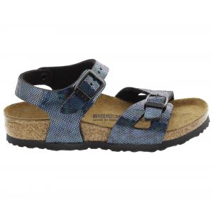 Image de Birkenstock Rio Birko Flor - Sandales et nu-pieds Enfant, Noir