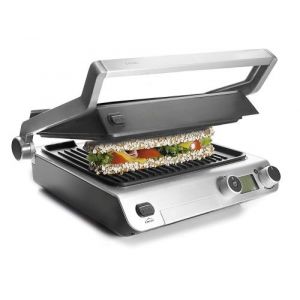 Image de Lacor 69574 – Grill inclinable Pro avec Double Zone de cuisson, plaques amovibles en aluminium fondu avec antiadhésif de grande qualité, Libre de pfoa, 2000 W