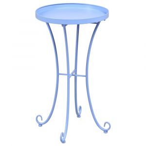 Beliani Table d'appoint pour le jardin CAVINIA 40 cm 40 cm Métal Bleu clair