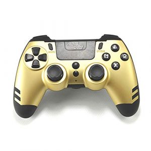 Steelplay Manette Elite Metaltech sans fil pour PS4 avec palettes arrière or, controleur de jeu gamepad controller joystick pour Playstation 4 / PS4 Pro / PS4 Slim