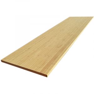 Plan de travail bois massif Bambou Naturel lamell&eacute; coll&eacute; L.250 X P.65 cm, Ep. 36 mm