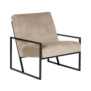 Beliani Fauteuil En Velours Taupe Delary