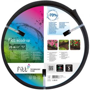 Ecodrop 1/2 25m, Tuyau microporeux qui laisse suinter l'eau pour irrigation enterrée, de surface et localisée au goutte à goutte, sans raccords