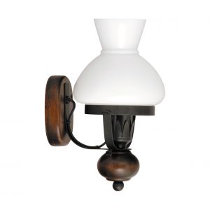 rabalux Applique d'int&eacute;rieur PETRONEL au design r&eacute;tro en forme de lampe &agrave; huile de style rustique - Noir, marron, blanc