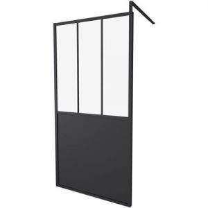 Paroi Fixe 100 200 Style Industriel Verre Transparent Avec Cadre Réversible Réglable